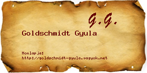 Goldschmidt Gyula névjegykártya